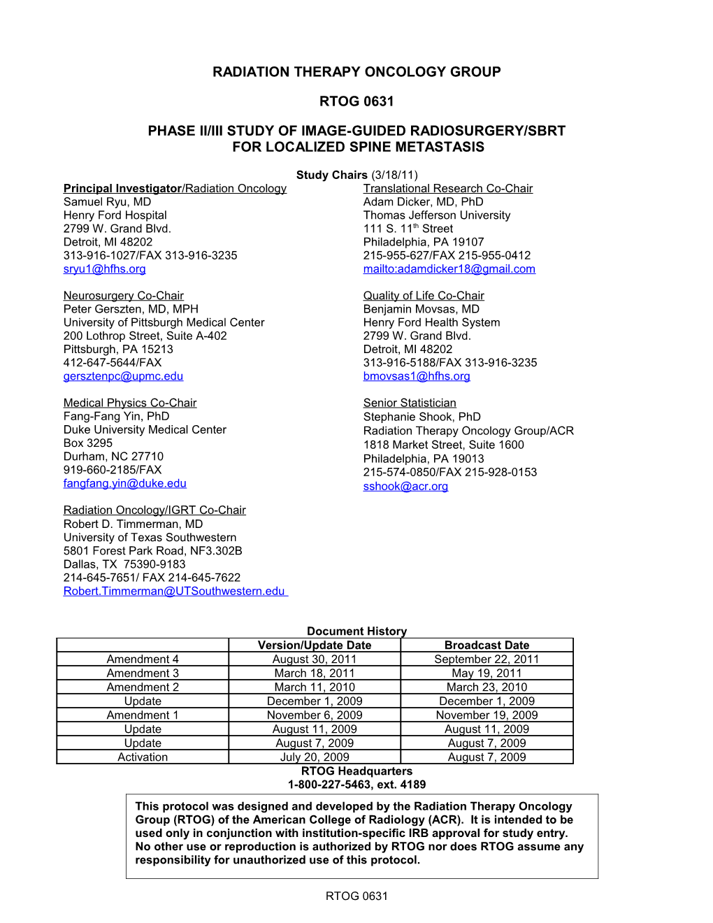 Radiation Therapy Oncology Group