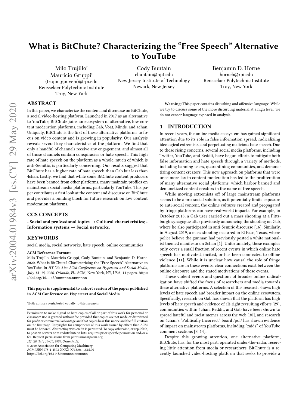 What Is Bitchute? Characterizing the ``Free Speech'' Alternative To