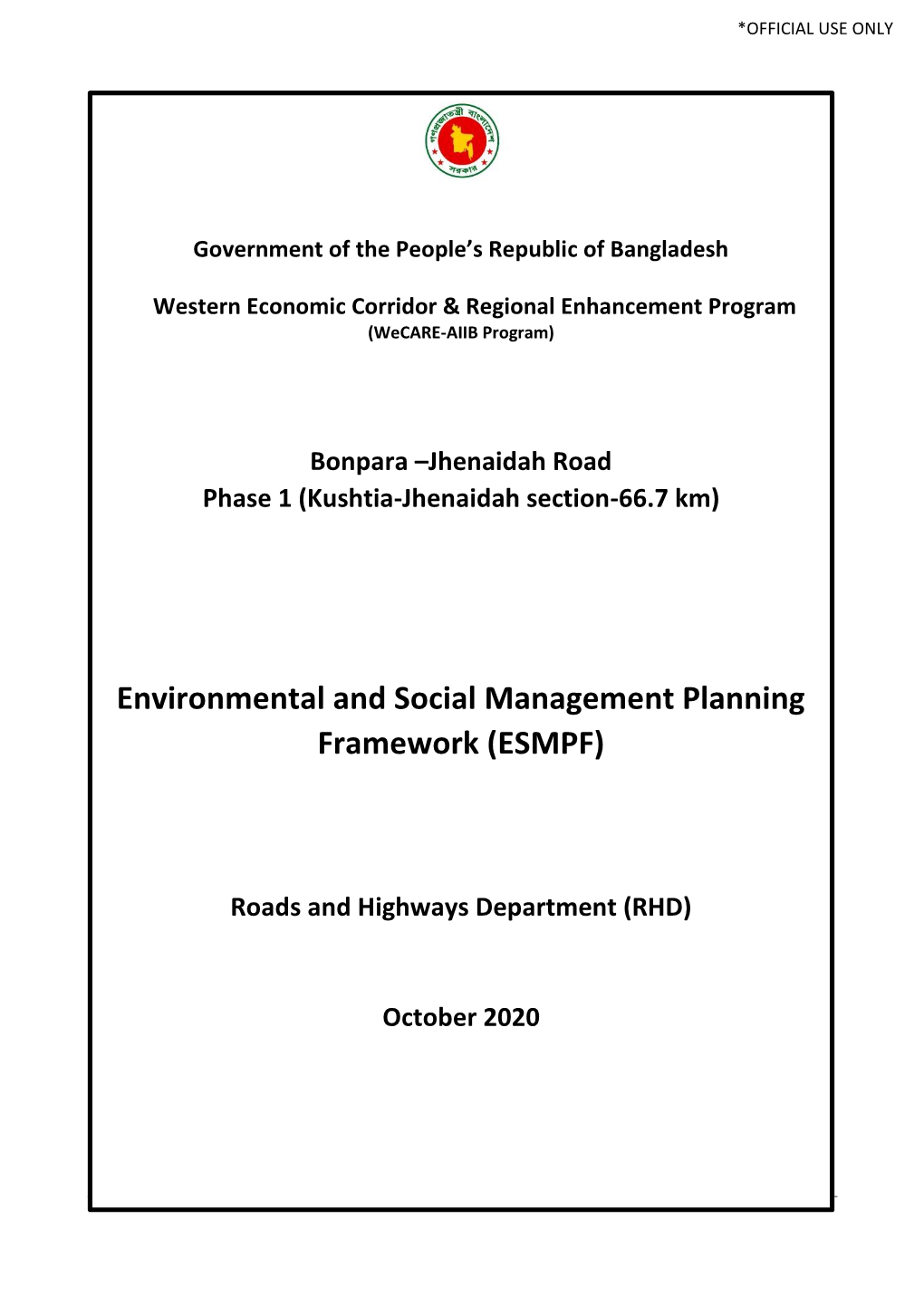 Environmental and Social Management Planning Framework (ESMPF)