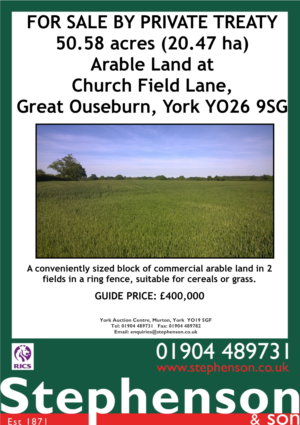 Arable Land at Church Field Lane, Great Ouseburn, York YO26 9SG