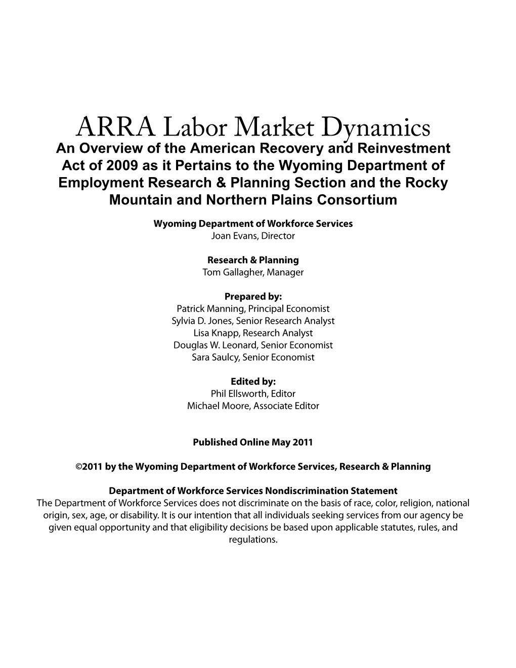 ARRA Labor Market Dynamics