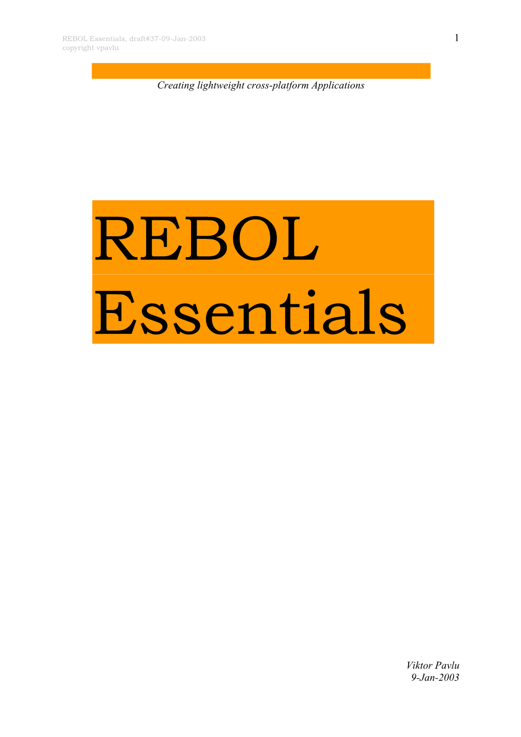 REBOL Essentials