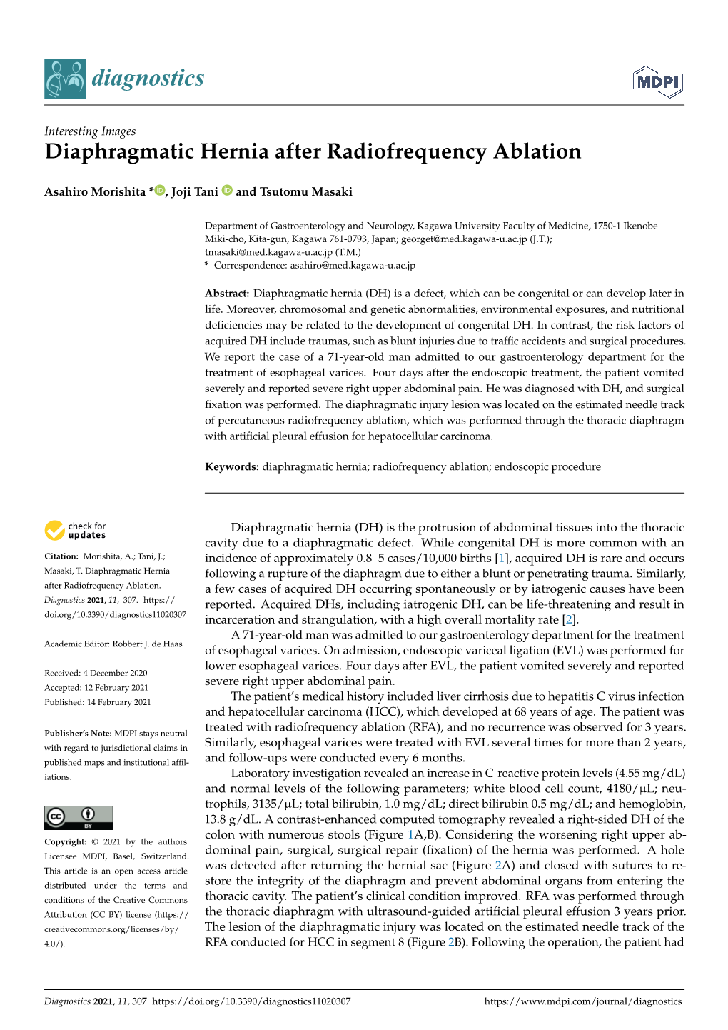 Diaphragmatic Hernia After Radiofrequency Ablation