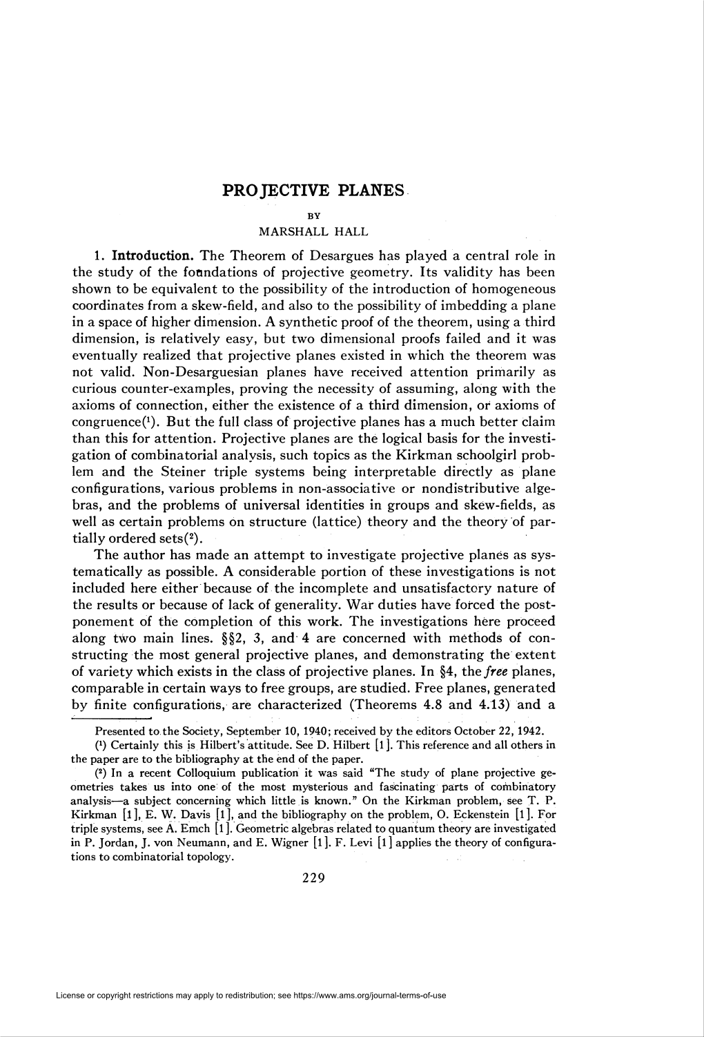 Projective Planes