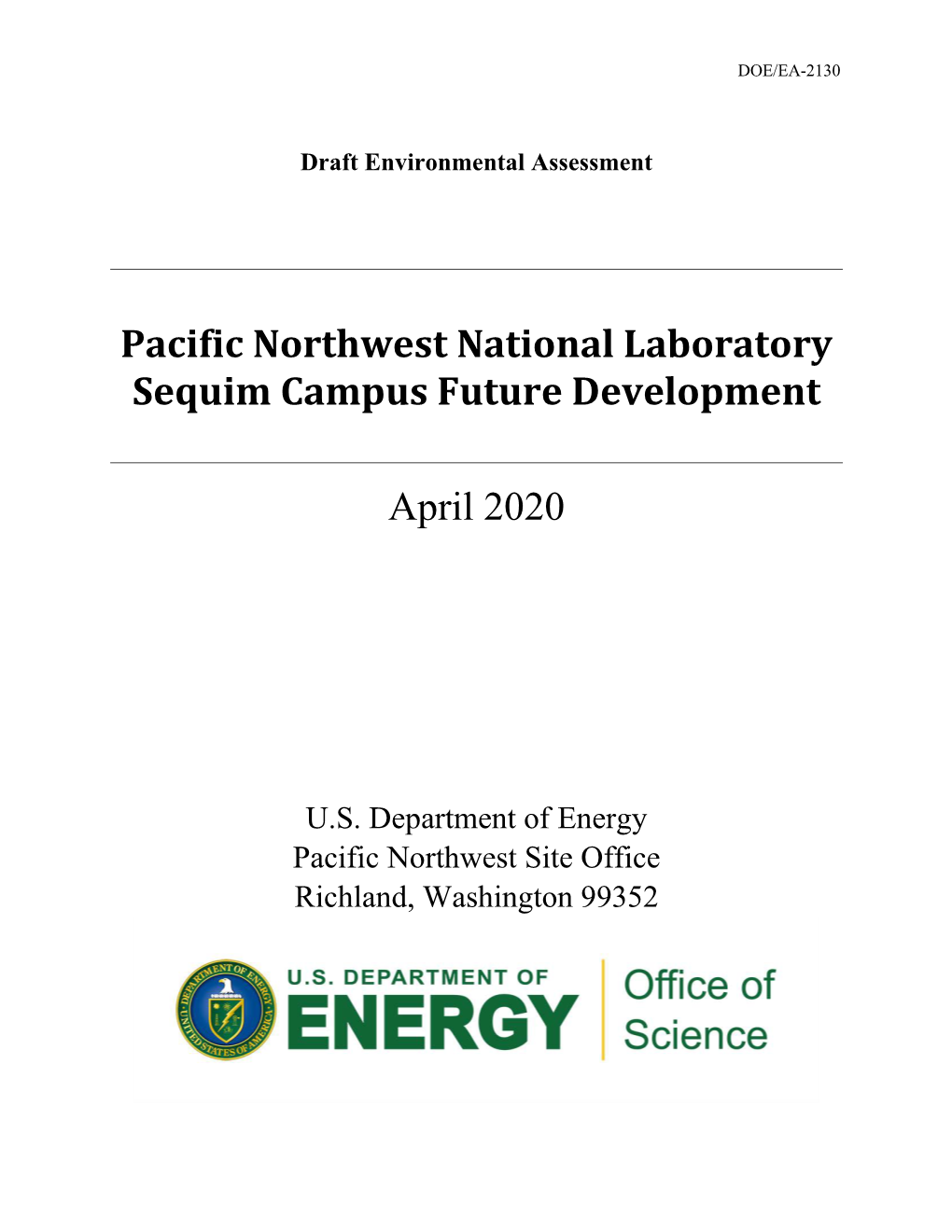 Pacific Northwest National Laboratory Sequim Campus Future Development