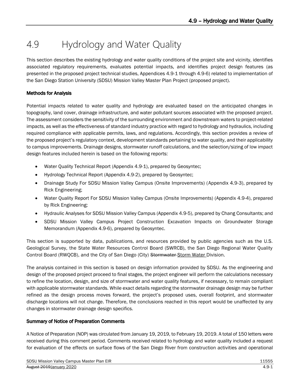 4.9 Hydrology and Water Quality