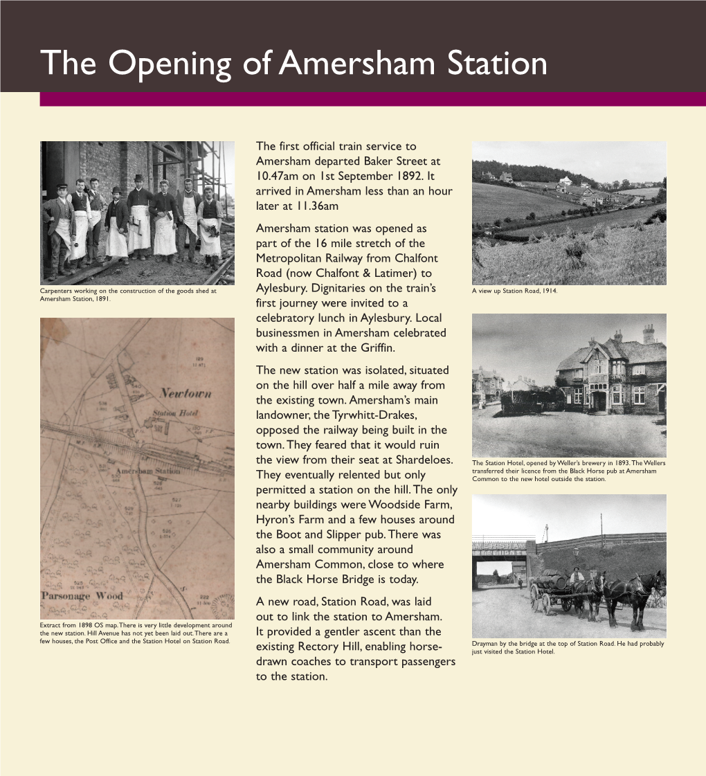 The Opening of Amersham Station