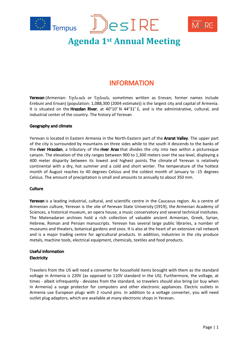 Agenda 1St Annual Meeting