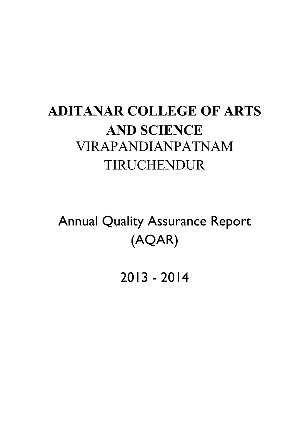 Aditanar College of Arts and Science Virapandianpatnam Tiruchendur