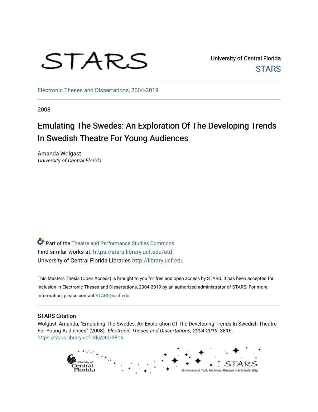 An Exploration of the Developing Trends in Swedish Theatre for Young Audiences