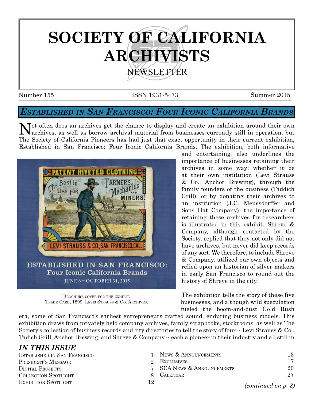 The Society of California Archivists, Inc