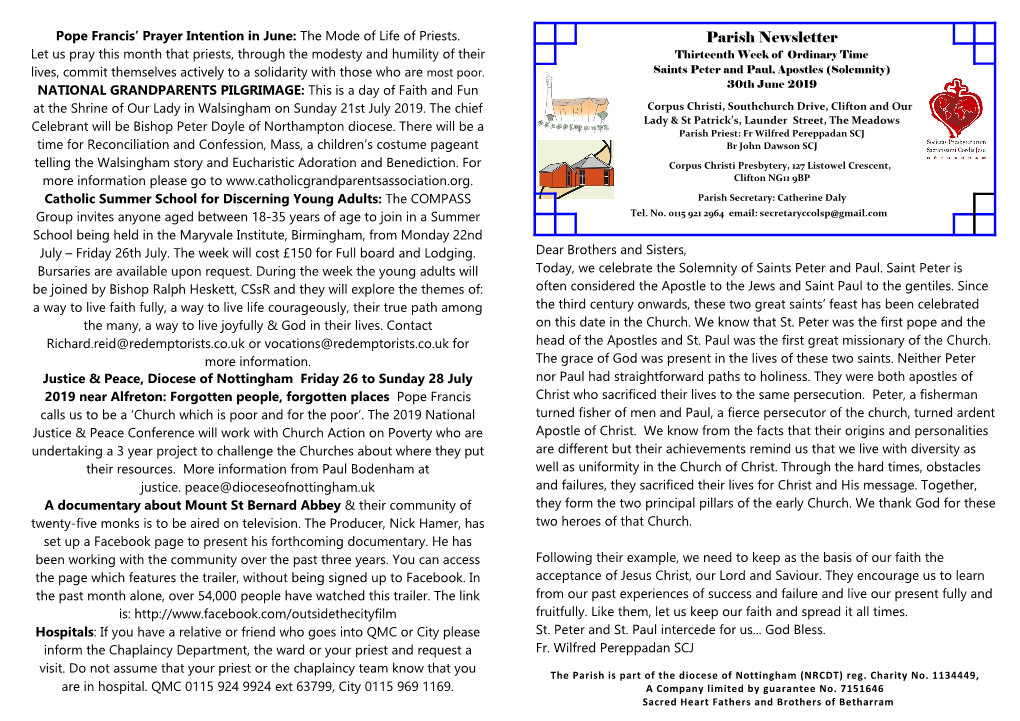 Parish Newsletter