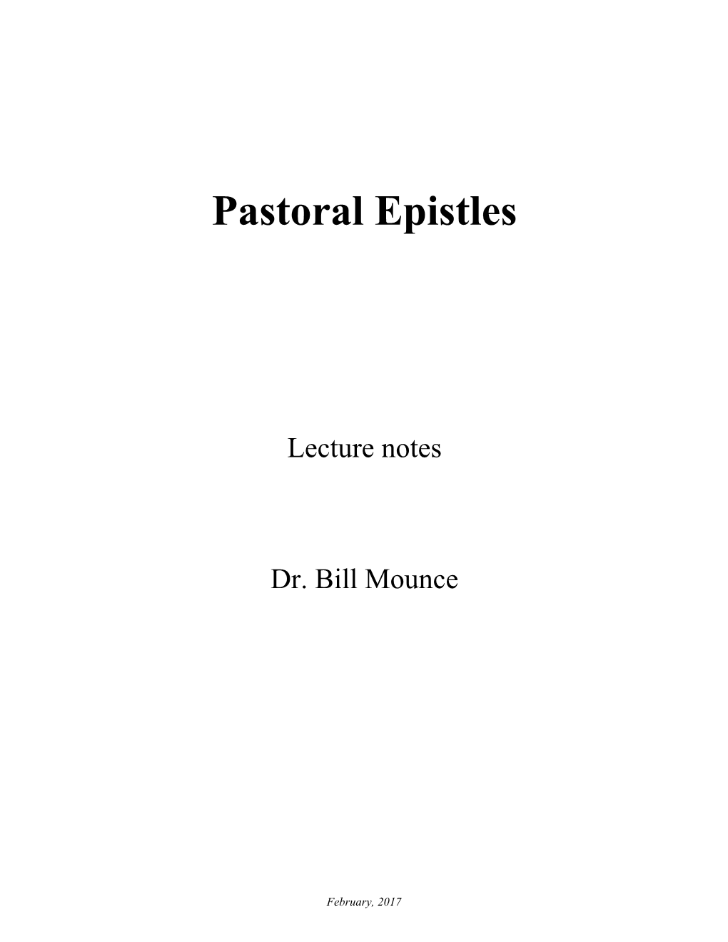 Pastoral Epistles