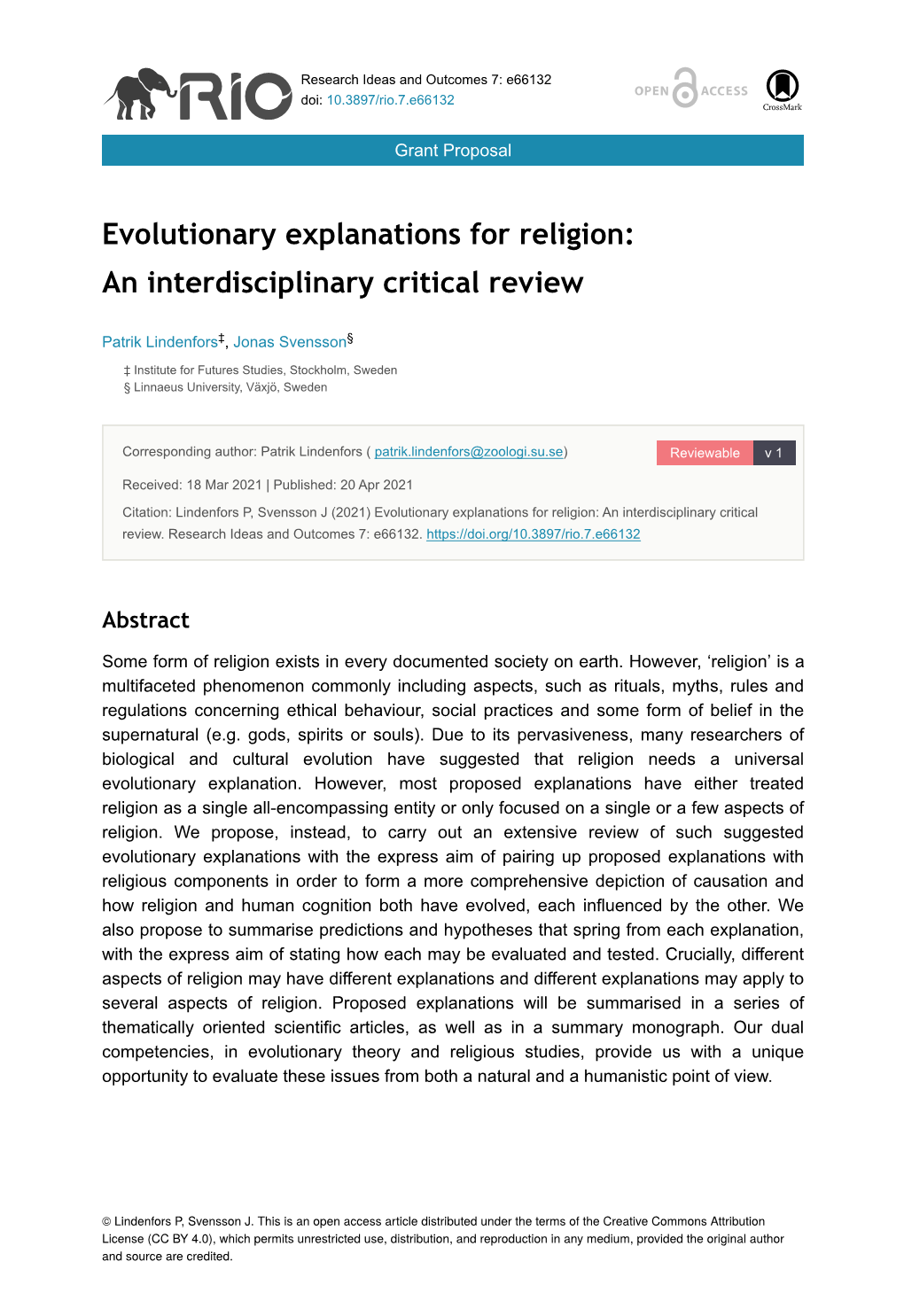 Evolutionary Explanations for Religion: an Interdisciplinary Critical Review