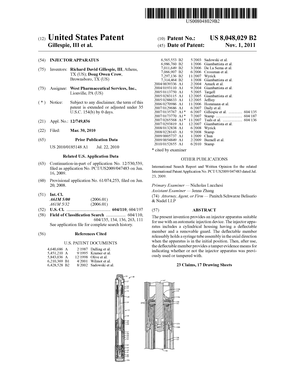 (12) United States Patent (10) Patent No.: US 8,048,029 B2 Gillespie, III Et Al