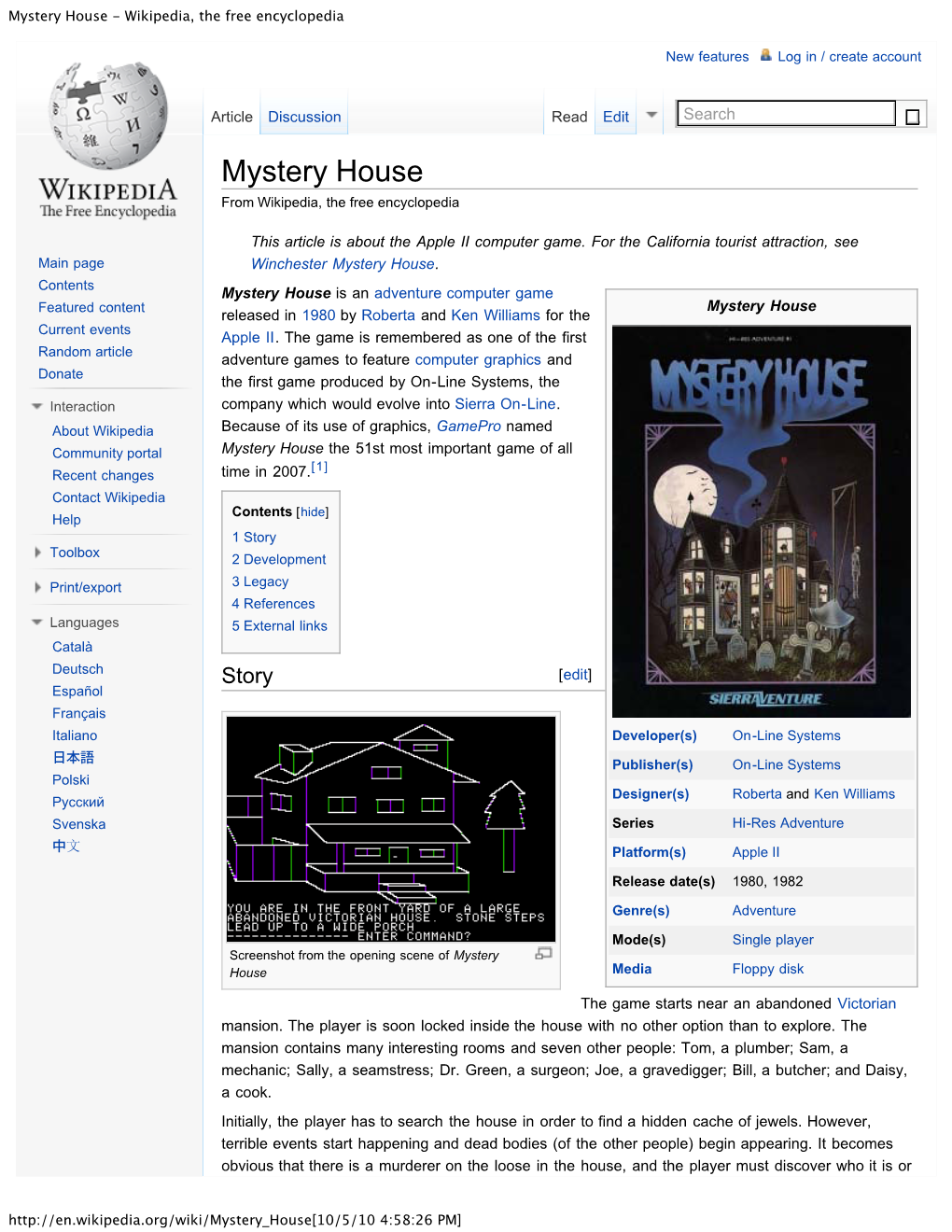 Original Mystery House – Wikipedia, the Free Encyclopedia