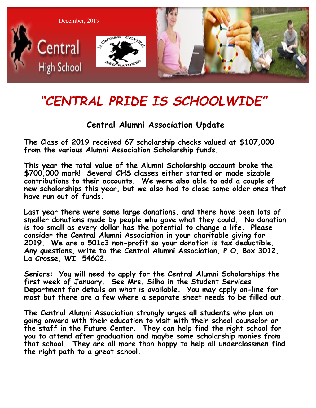 “Central Pride Is Schoolwide”