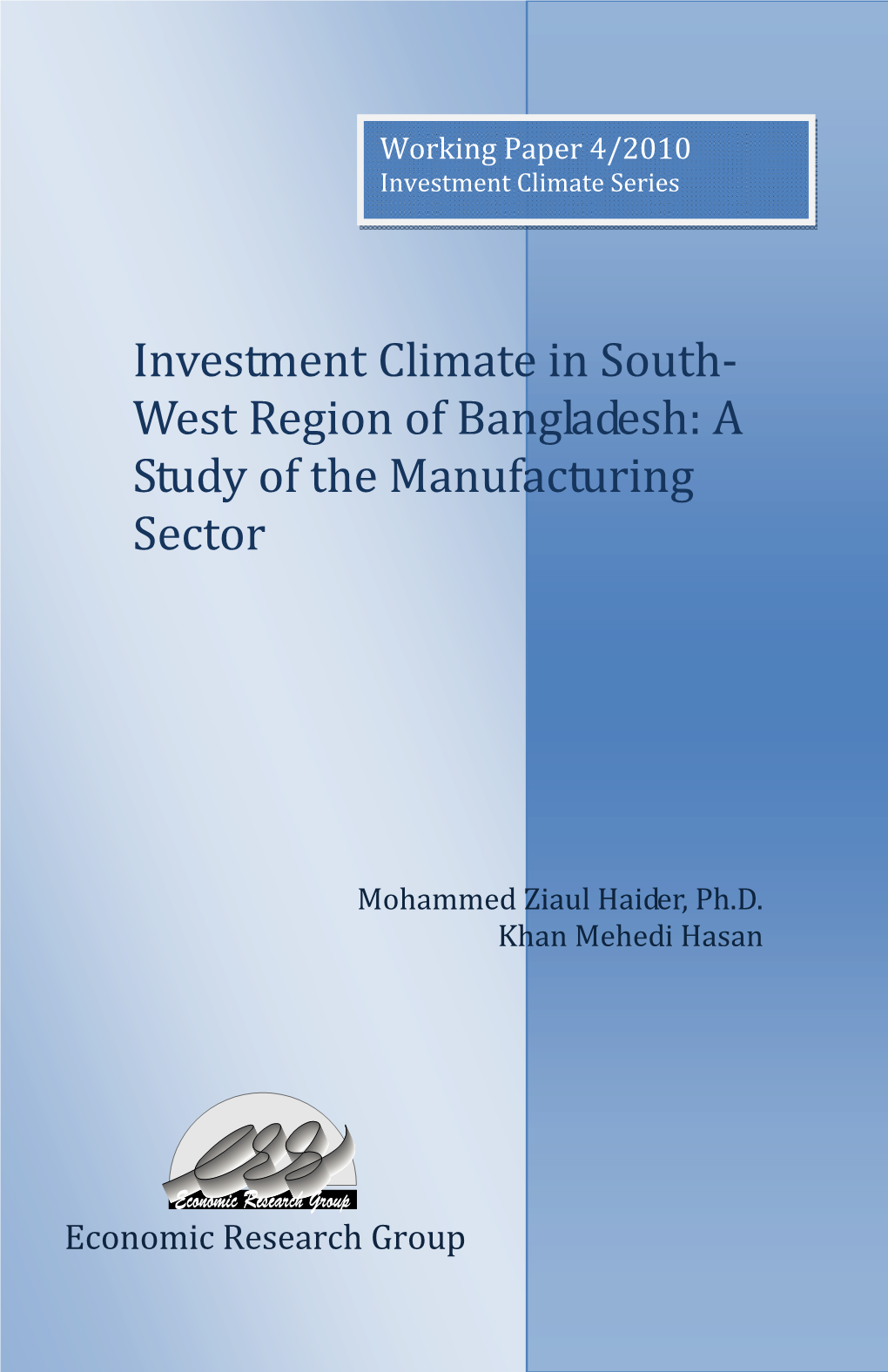 Investment Climate in South‐ West