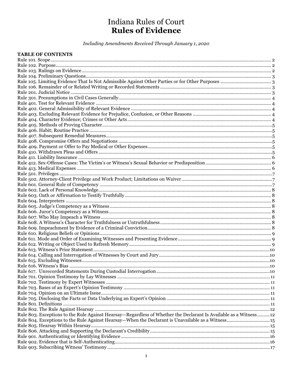 Indiana Rules of Evidence and Shall Submit to the Supreme Court from Time to Time Recommendations and Proposed Amendment to Such Rules