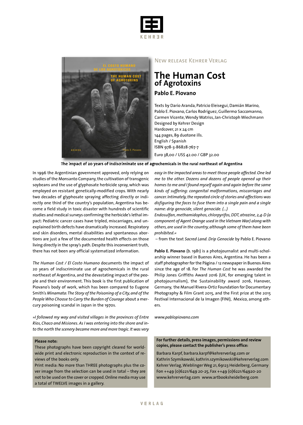 Press Kit Pablo E. Piovano the Human Cost Of