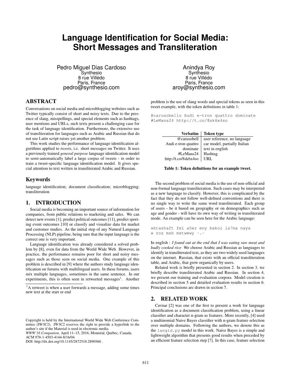 Language Identification for Social Media