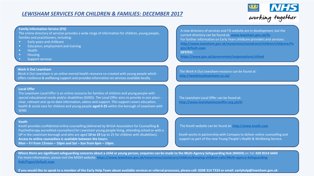 Lewisham Services for Children & Families