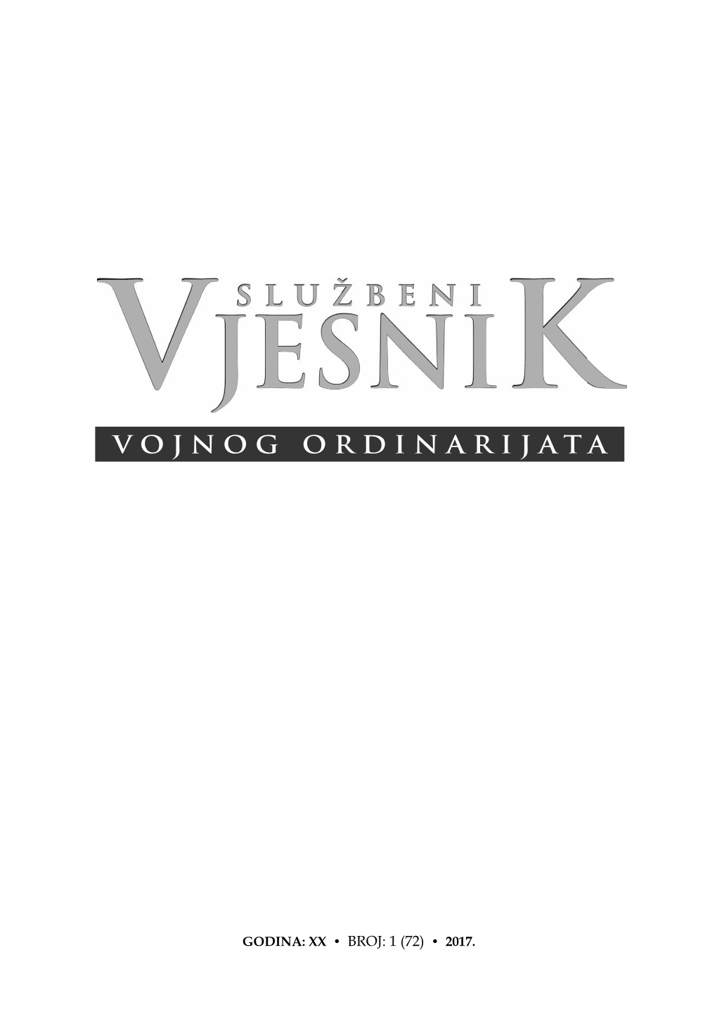 Službeni Vjesnik Vojnog Ordinarijata U Republici Hrvatskoj