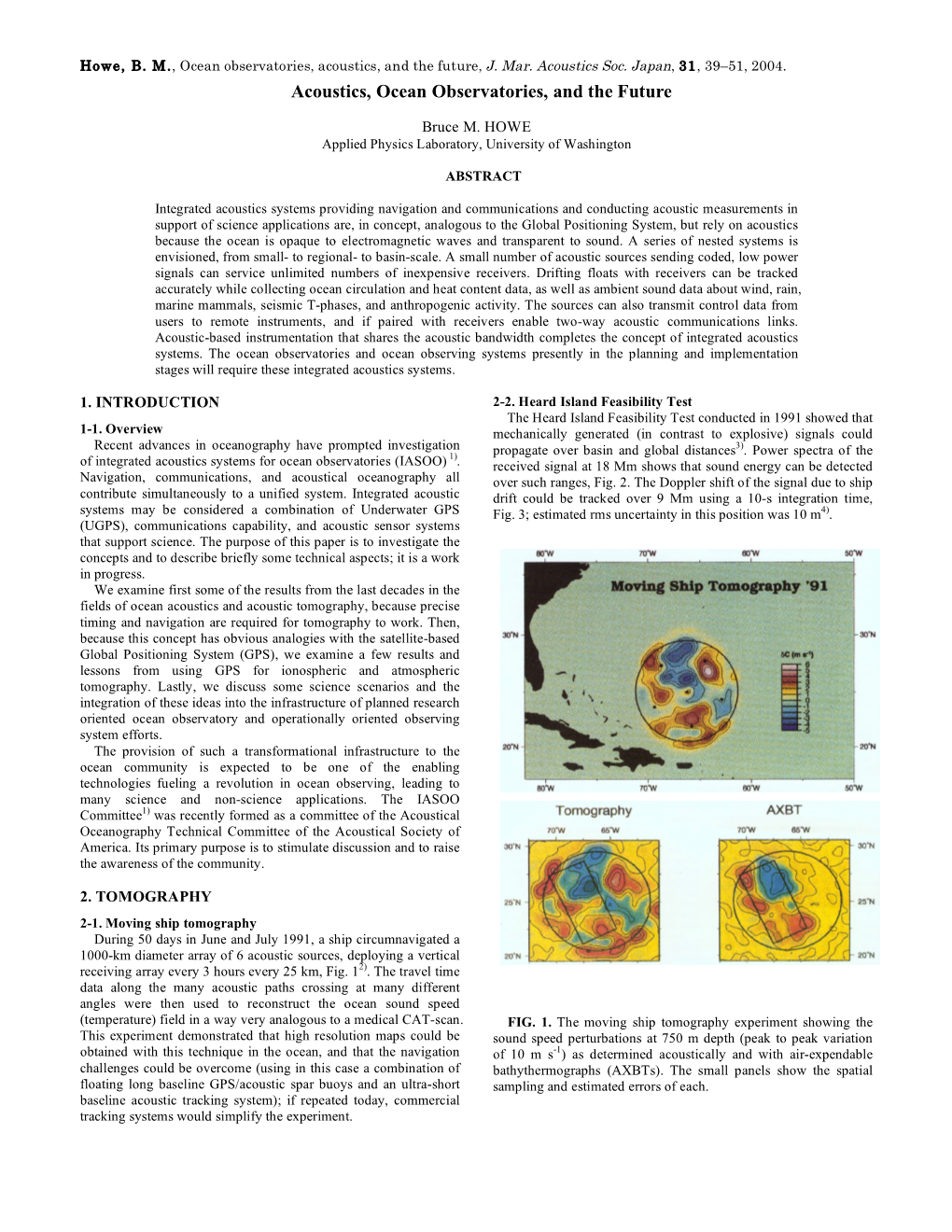 Acoustics, Ocean Observatories, and the Future