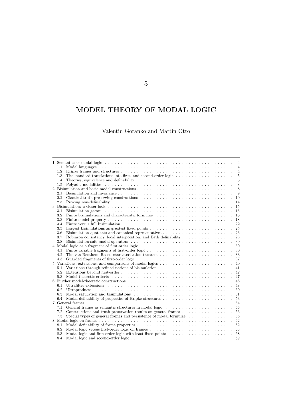 5 Model Theory of Modal Logic