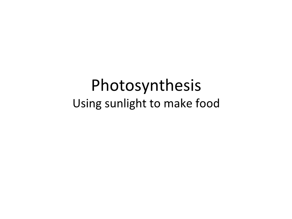 Photosynthesis Production of Glucose by Using Sunlight