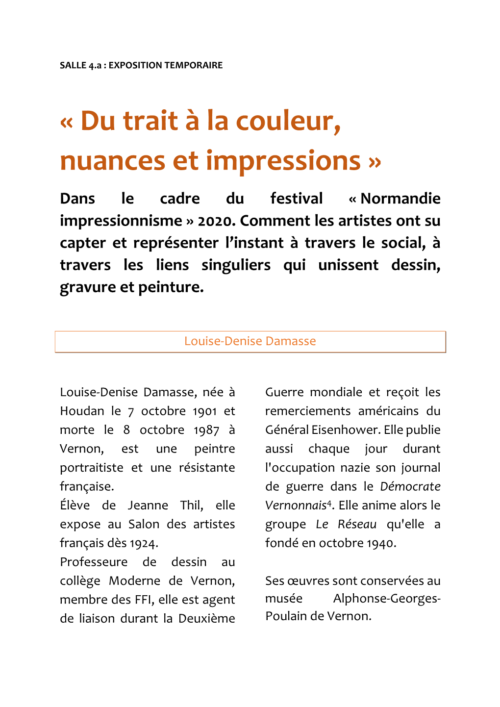 « Du Trait À La Couleur, Nuances Et Impressions » Dans Le Cadre Du Festival « Normandie Impressionnisme » 2020