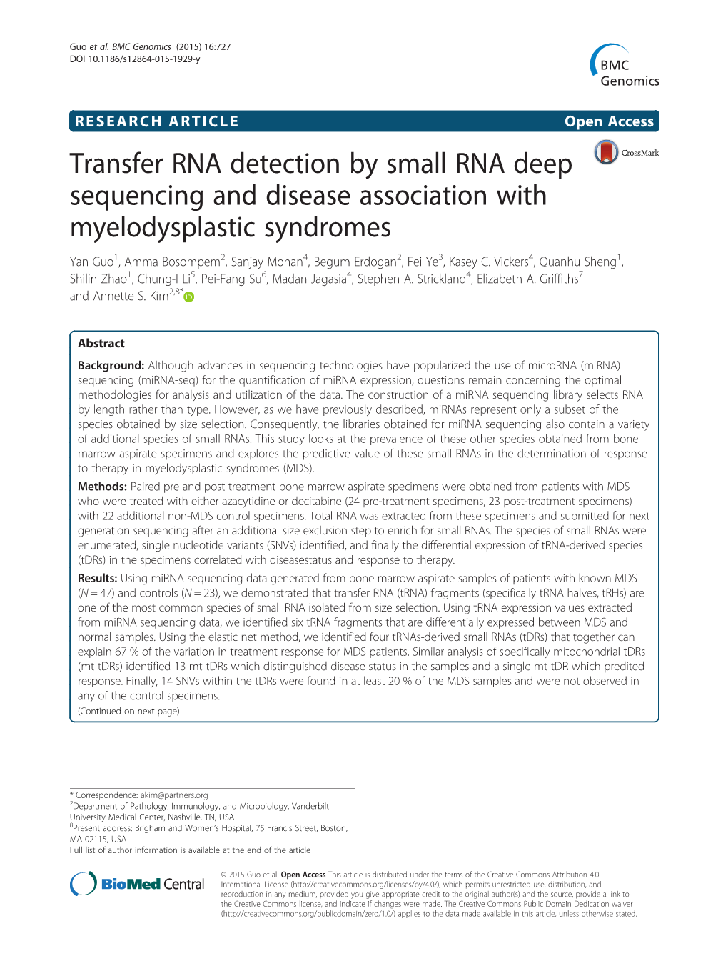 Transfer RNA Detection by Small RNA Deep Sequencing and Disease
