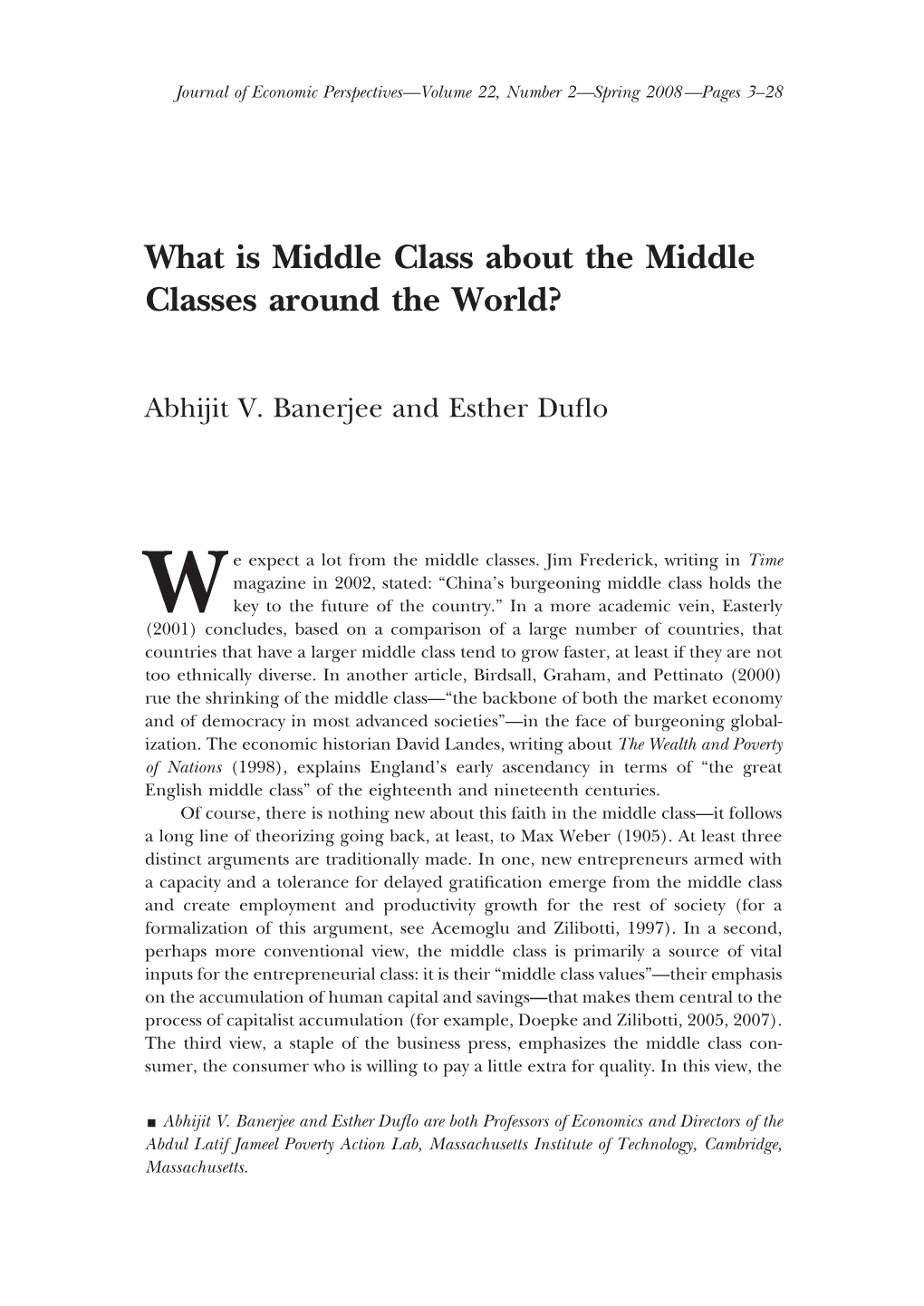 What Is Middle Class About the Middle Classes Around the World?