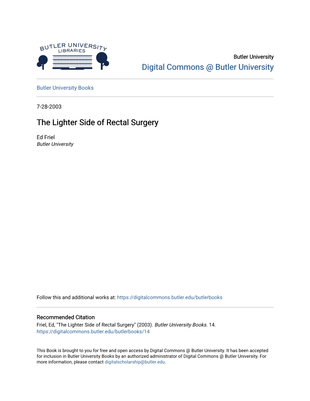 The Lighter Side of Rectal Surgery