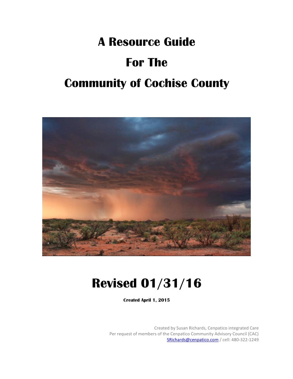 A Resource Guide for the Community of Cochise County