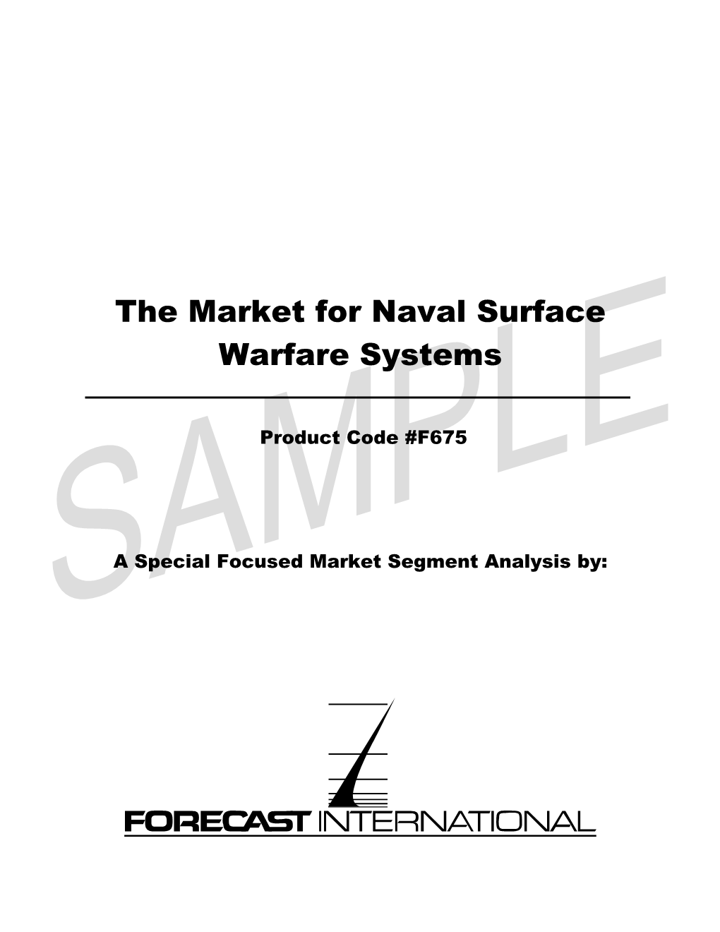 The Market for Naval Surface Warfare Systems