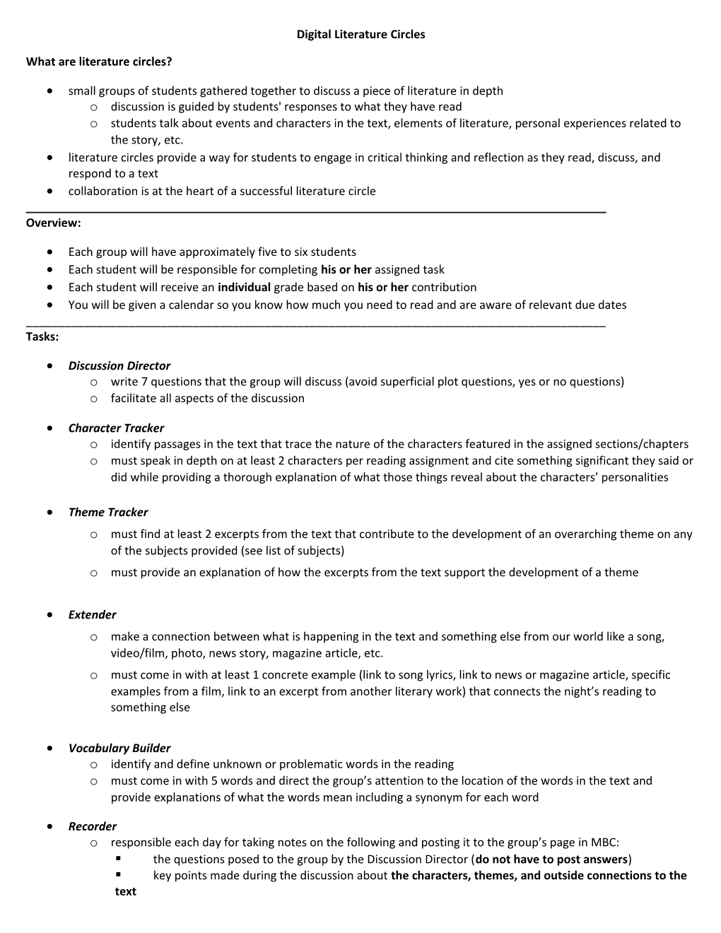 What Are Literature Circles?