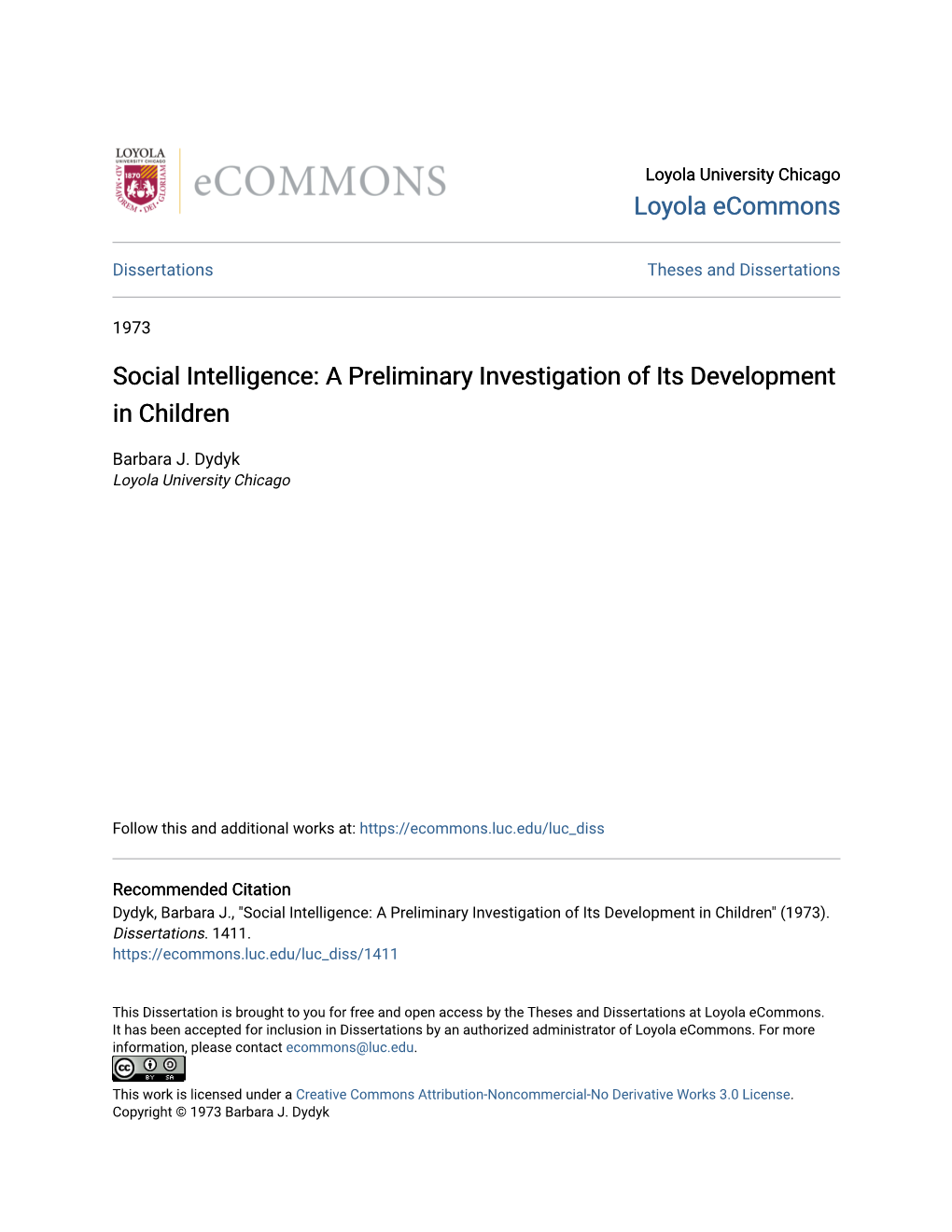 Social Intelligence: a Preliminary Investigation of Its Development in Children