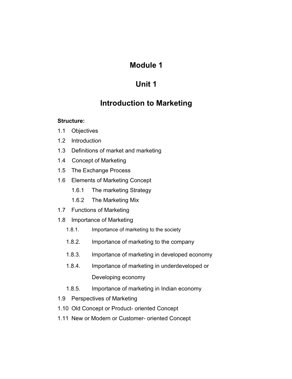 Introduction to Marketing