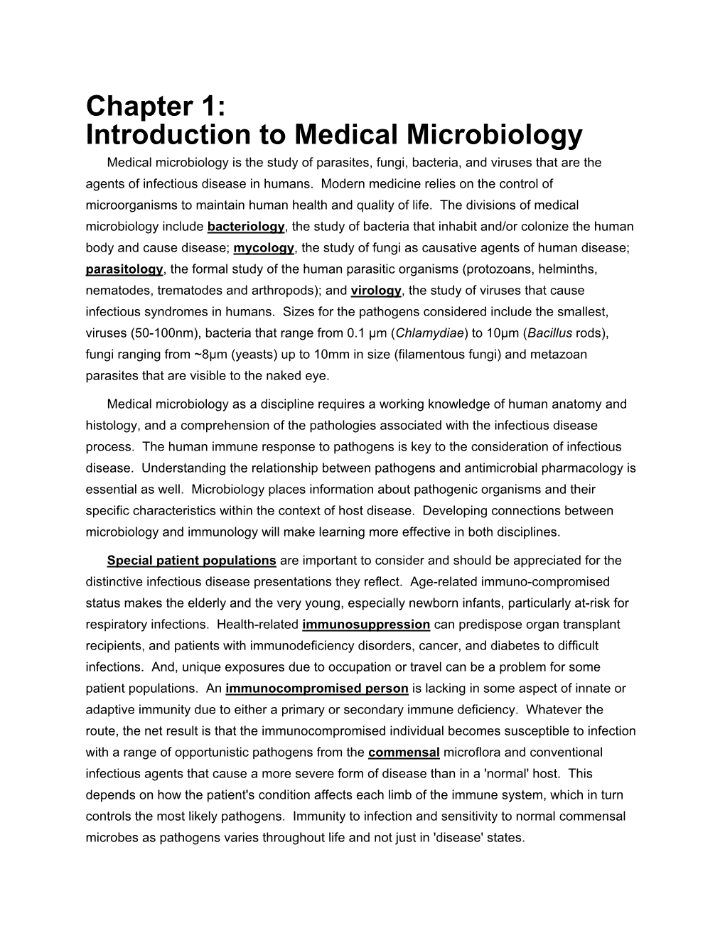 Chapter 1: Introduction to Medical Microbiology