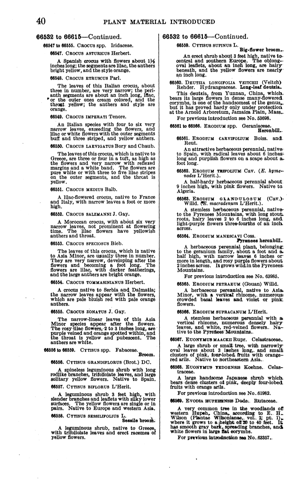 PLANT MATERIAL INTRODUCED 66532 to 66615—Continued