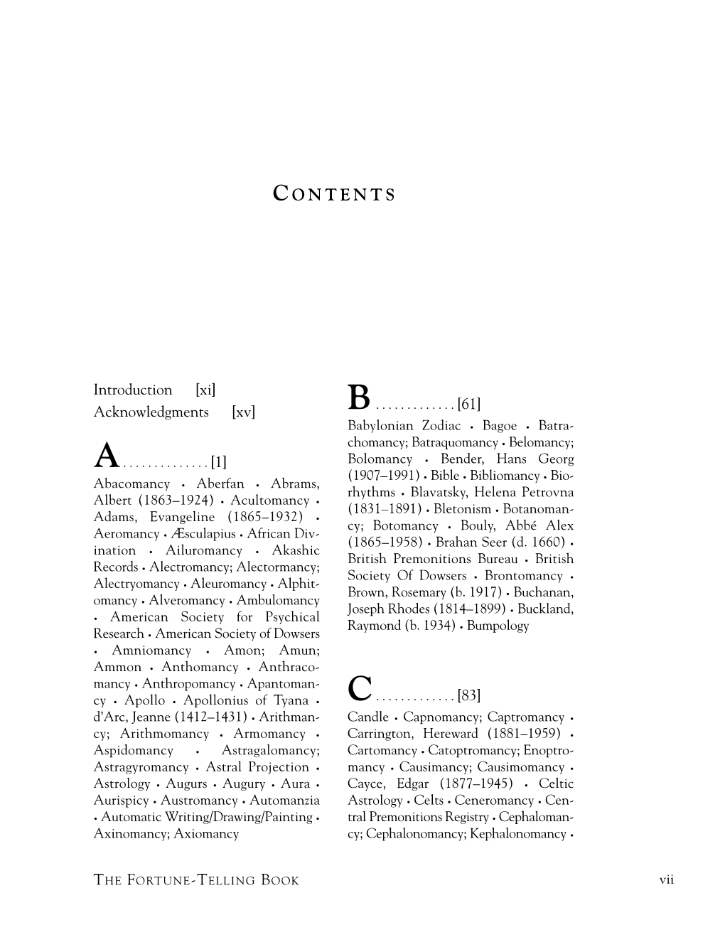 Table of Contents