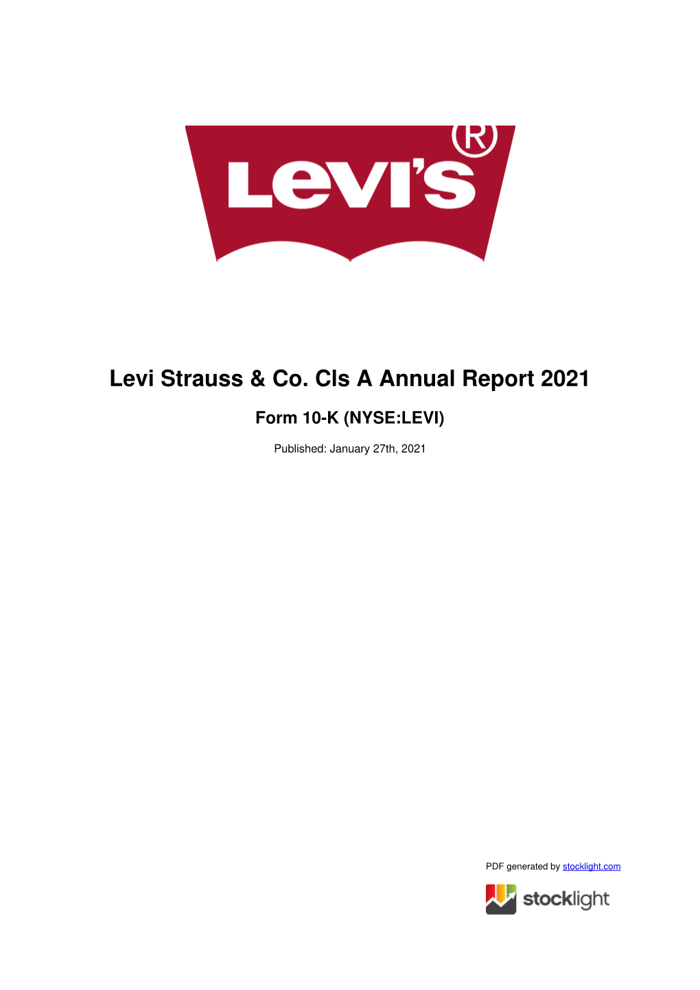 Levi Strauss & Co. Cls a Annual Report 2021