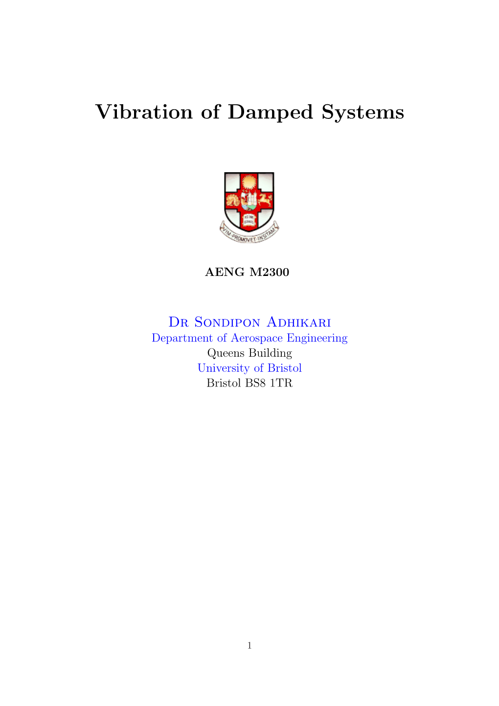 Vibration of Damped Systems