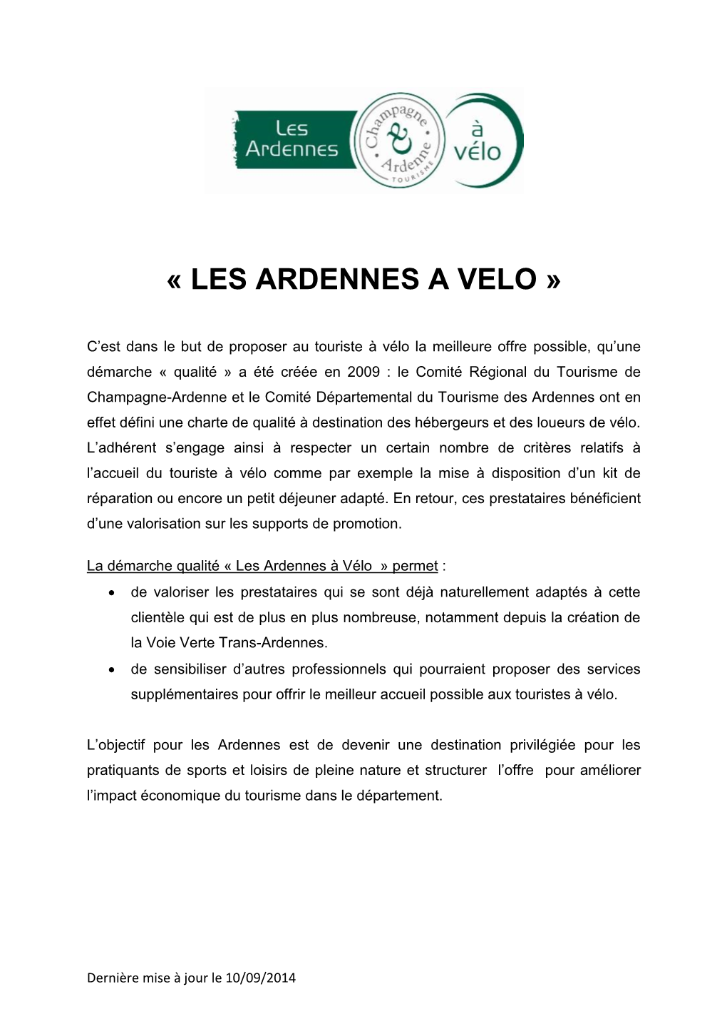 « Les Ardennes a Velo »