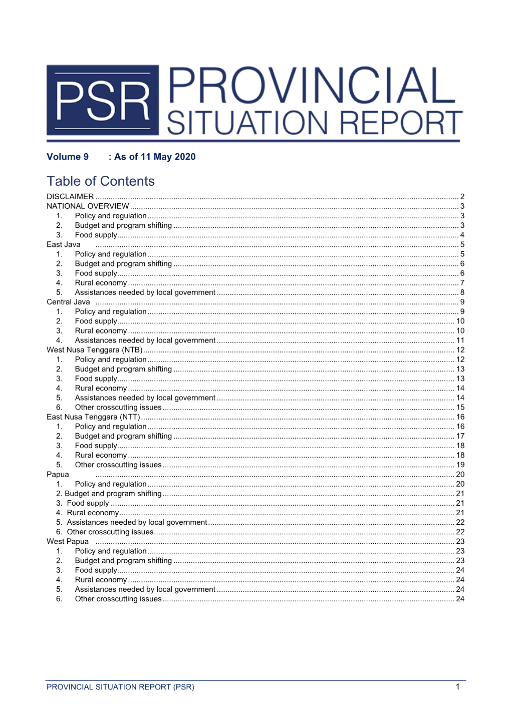 Table of Contents DISCLAIMER