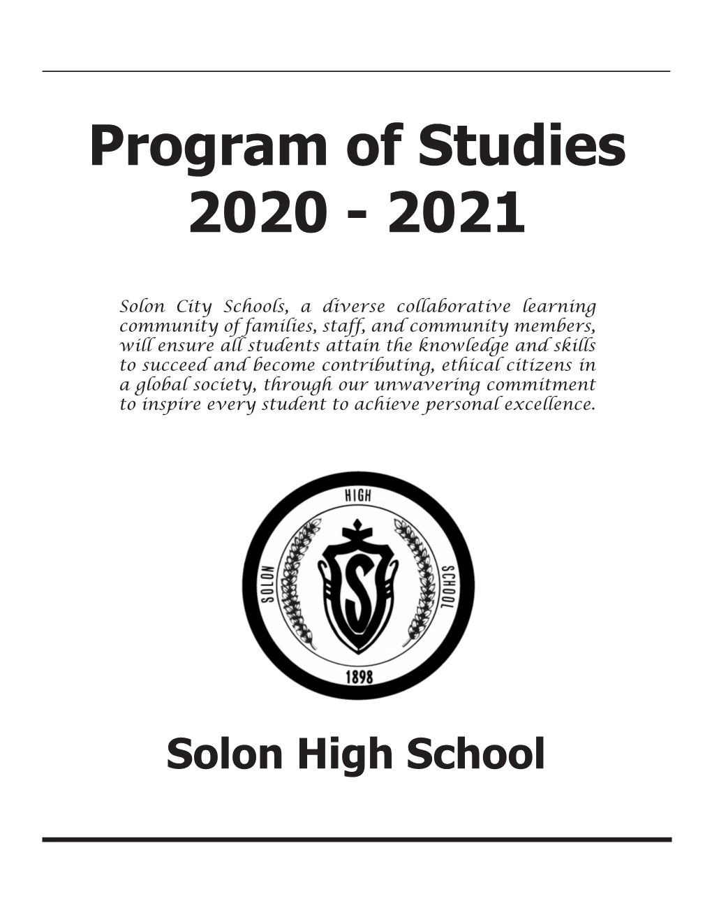 Program of Studies 2020 - 2021