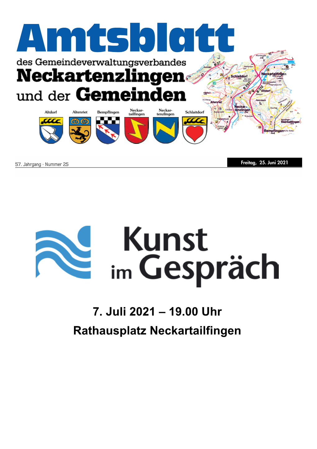 7. Juli 2021 – 19.00 Uhr Rathausplatz Neckartailfingen Sonderveranstaltungen GVV Neckartenzlingen · Nr