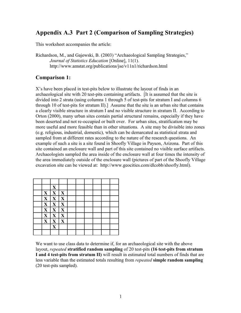 Archaeological Sampling Strategies