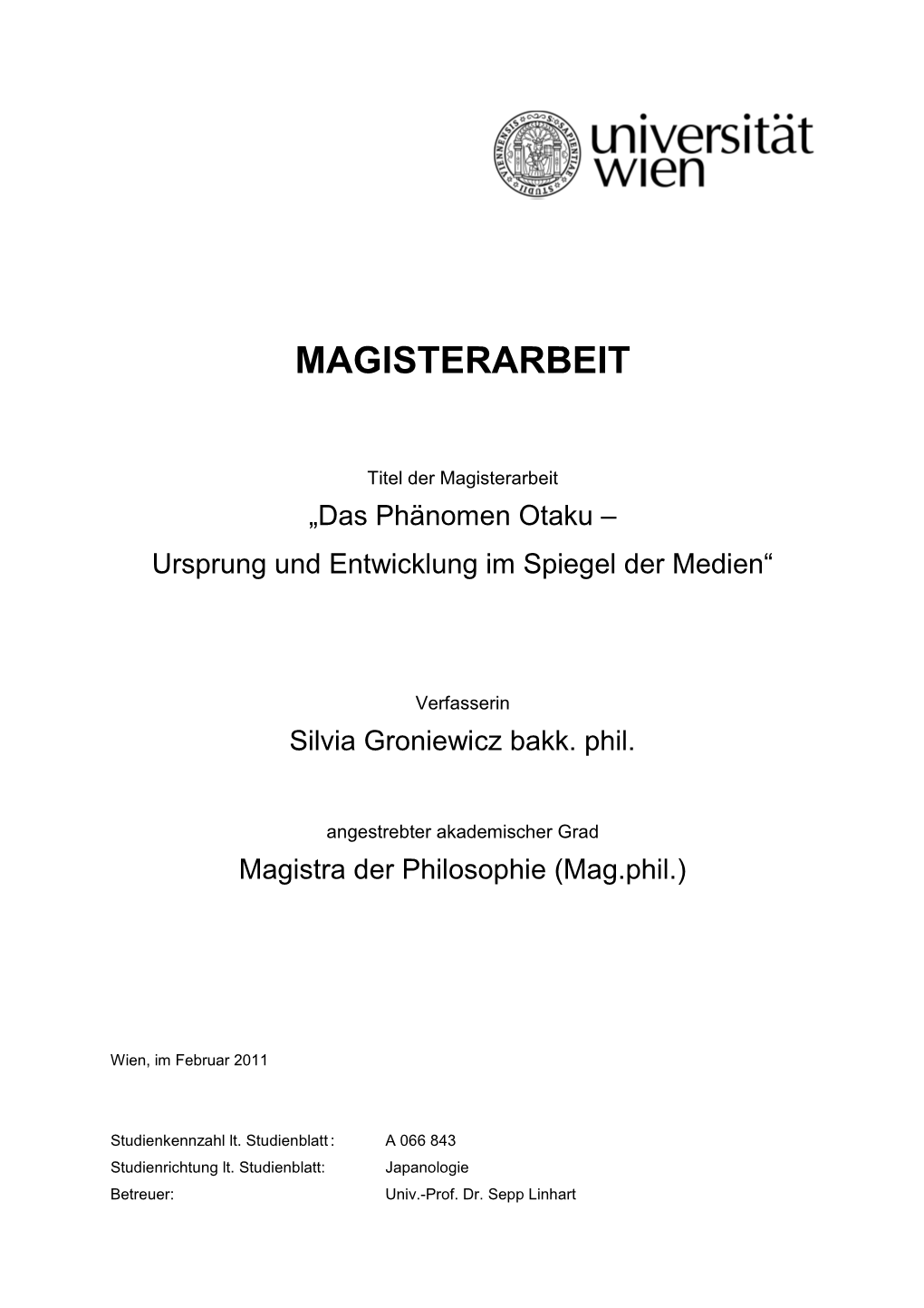 Magisterarbeit